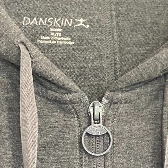 Danskin Comfy Basic Grey Zip Up Sweater Hoodie Women's Size XL - Picture 5 of 7